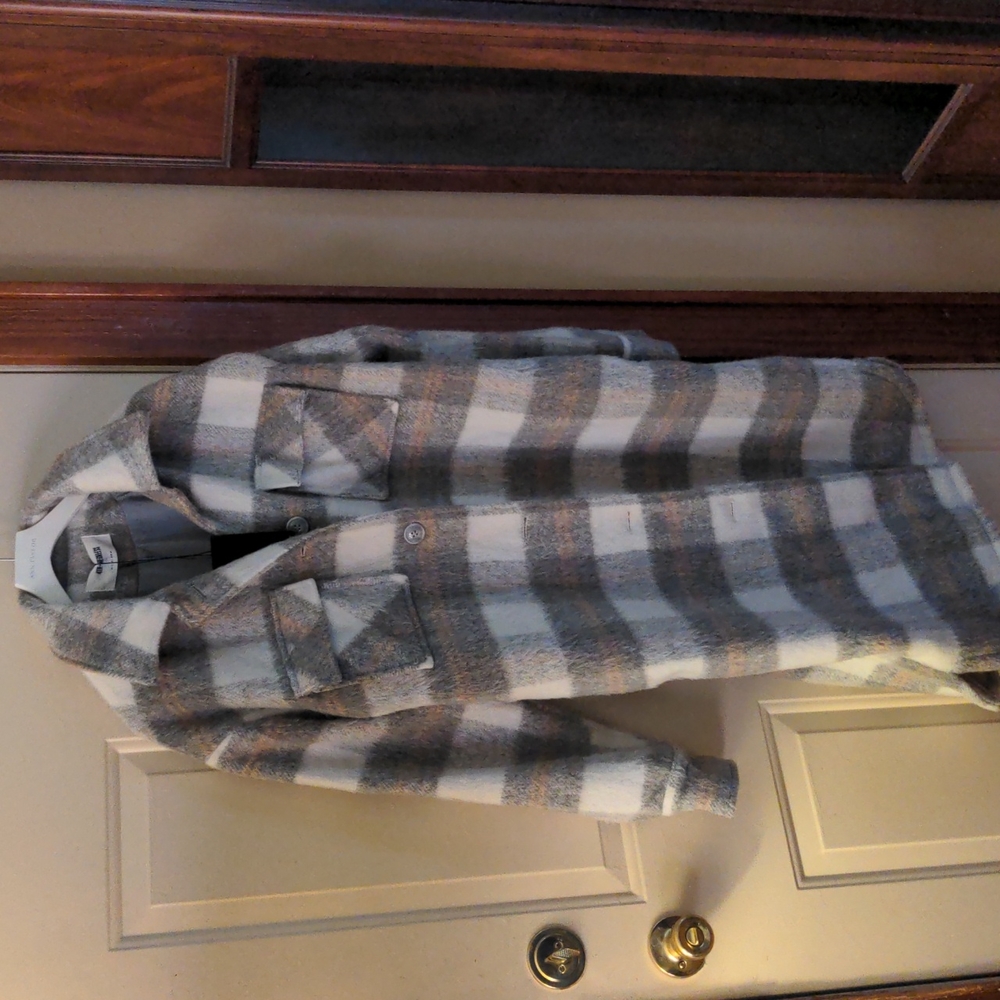 Full Length Plaid Shacket/Coat